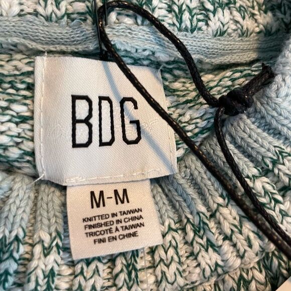 BDG Urban Outfitters Clark Crewneck Sweater Heather Green White M - Picture 3 of 9